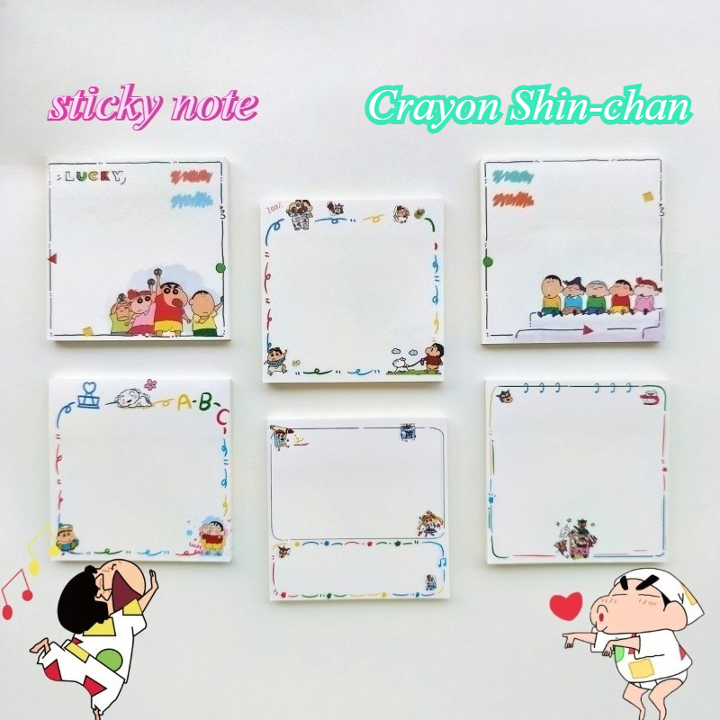 Stationery Books - クレヨンしんちゃんの可愛いメモ帳。学生向けのメッセージノート。剥がして使える粘着式。アニメグッズの卸売。