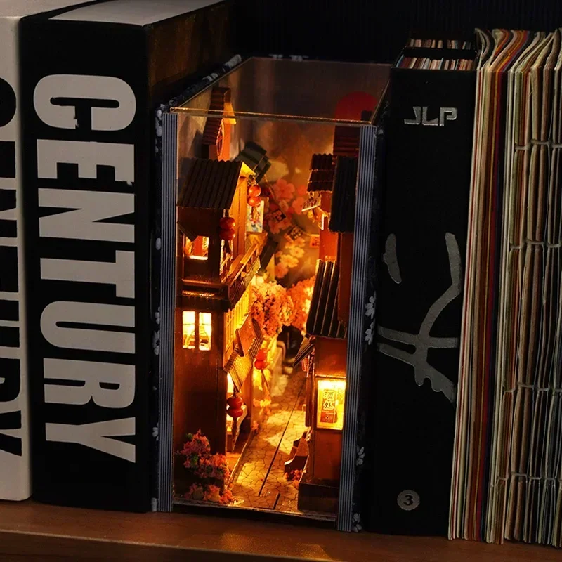 DIY木製和風ブックヌック棚用パーツキット。ミニチュアドール - Diy Wooden Book Nook Kit Shelf Insert のレビューと価格