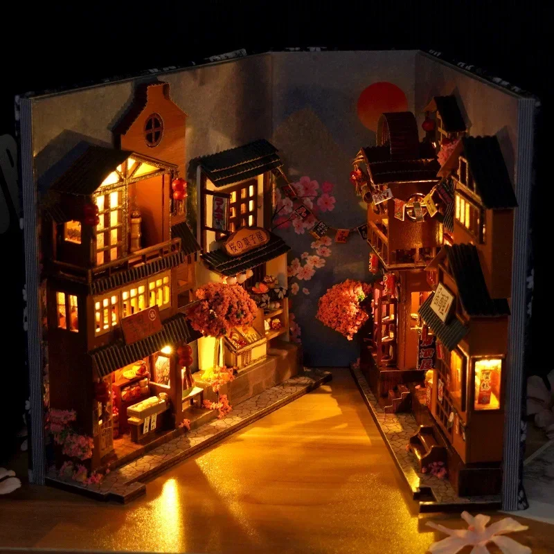 DIY木製和風ブックヌック棚用パーツキット。ミニチュアドール - Diy Wooden Book Nook Kit Shelf Insert のレビューと価格