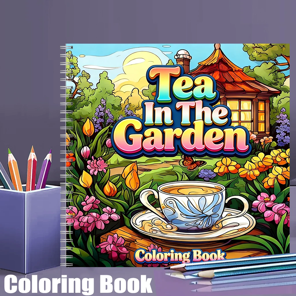 庭園の紅茶ぬりえブック 大人向け、美しいぬりえページ、誕生日 - Adult Coloring Book Stress Relief のレビューと価格